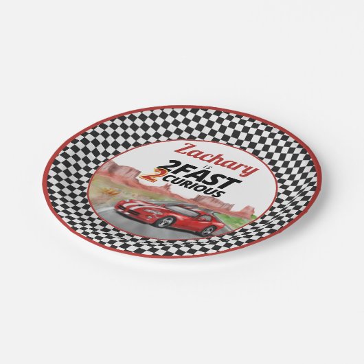 Twee snelle twee nieuwsgierige  verjaardag papieren bordje (Gekanteld)