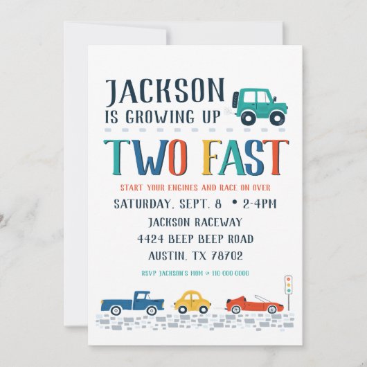 Twee Snelle Tweede Uitnodiging van de Dag van de Z (Voorkant)