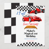 Twee snelle verjaardag 2 snel twee nieuwsgierig ro kaart (Voorkant / Achterkant)