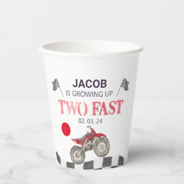 Twee snelle verjaardag Dirt Bike Theme Papieren Bekers