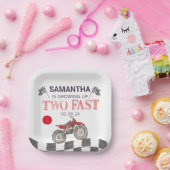 Twee snelle verjaardag Dirt Bike Theme Papieren Bordje (Feest)