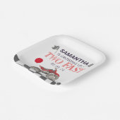 Twee snelle verjaardag Dirt Bike Theme Papieren Bordje (Gebogen)