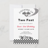 TWEE Snelle Verjaardag Race Car Download Kaart (Voorkant)