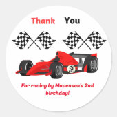 Twee snelle verjaardagsfeesten opgroeien ronde sticker (Voorkant)