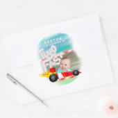 Twee snelle verjaardagsfeestjes ronde sticker (Envelop)