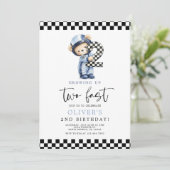 Twee snelle verjaardagsjongen kaart (Staand voorkant)
