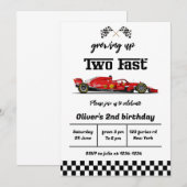 Twee snelle verjaardagsuitnodiging, 2e verjaardags kaart (Voorkant / Achterkant)