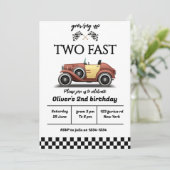 Twee snelle verjaardagsuitnodiging, 2e verjaardags kaart (Staand voorkant)