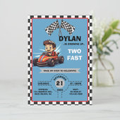 Twee snelle verjaardagsuitnodiging kaart (Staand voorkant)