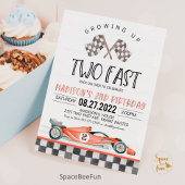 Twee snelle verjaardagsuitnodiging Race Car 2e ver Kaart