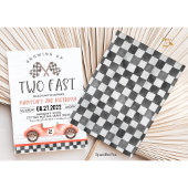 Twee snelle verjaardagsuitnodiging Race Car 2e ver Kaart