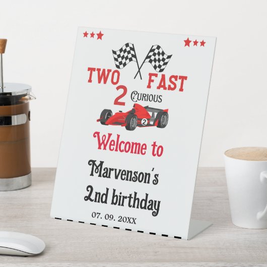 Twee snelle welkomstgebaar 2e meisjesfeestje reclamebord met voetstuk (Insitu)