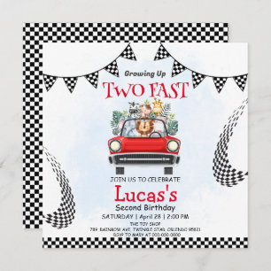 Twee snelle wilde oerwoud race auto 2e verjaardags