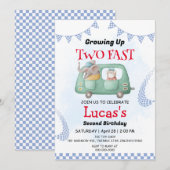 Twee snelle wilde oerwoud race auto 2e verjaardags kaart (Voorkant / Achterkant)