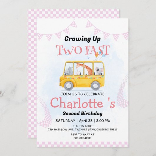 Twee snelle wilde oerwoud race auto 2e verjaardags kaart (Voorkant / Achterkant)