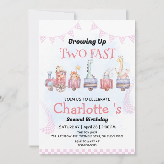 Twee snelle wilde oerwoud race auto 2e verjaardags kaart (Voorkant)