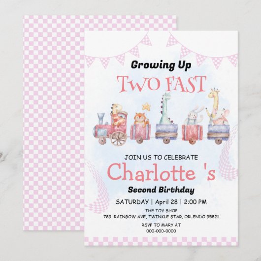 Twee snelle wilde oerwoud race auto 2e verjaardags kaart (Voorkant / Achterkant)