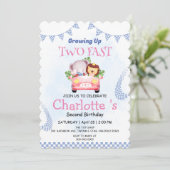 Twee snelle wilde oerwoud race auto 2e verjaardags kaart (Staand voorkant)