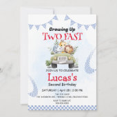 Twee snelle wilde oerwoud race auto 2e verjaardags kaart (Voorkant)