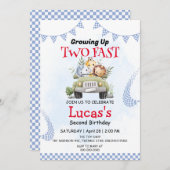 Twee snelle wilde oerwoud race auto 2e verjaardags kaart (Voorkant / Achterkant)