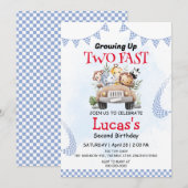 Twee snelle wilde oerwoud race auto 2e verjaardags kaart (Voorkant / Achterkant)