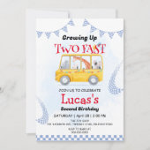 Twee snelle wilde oerwoud race auto 2e verjaardags kaart (Voorkant)