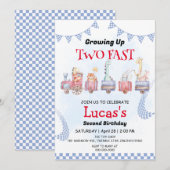 Twee snelle wilde oerwoud race auto 2e verjaardags kaart (Voorkant / Achterkant)