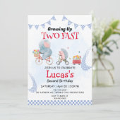 Twee snelle wilde oerwouden fiets 2e verjaardagsfe kaart (Staand voorkant)