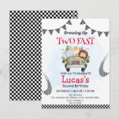 Twee Snelle wilde safari race auto 2e Verjaardag P Briefkaart (Voorkant / Achterkant)