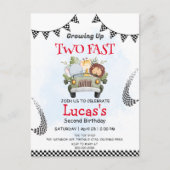 Twee snelle wilde safari raceauto 2de verjaardagsf briefkaart (Voorkant)