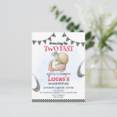 Twee snelle wilde schildpad-fiets 2de verjaardagsf briefkaart (Staand voorkant)