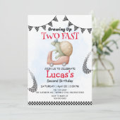 Twee snelle wilde schildpad fiets 2e verjaardag pa kaart (Staand voorkant)