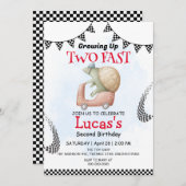 Twee snelle wilde schildpad fiets 2e verjaardag pa kaart (Voorkant / Achterkant)