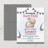 Twee snelle wilde schildpad fiets 2e verjaardagsfe briefkaart (Voorkant / Achterkant)