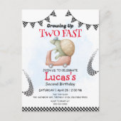 Twee snelle wilde schildpad fiets 2e verjaardagsfe briefkaart (Voorkant)