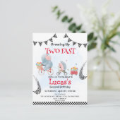 Twee snelle wilde stekelvarken fiets 2e verjaardag briefkaart (Staand voorkant)