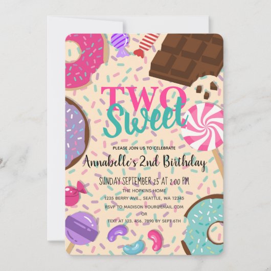 Twee snoepjes Schattigee Kinder tweede verjaardag Kaart (Voorkant)