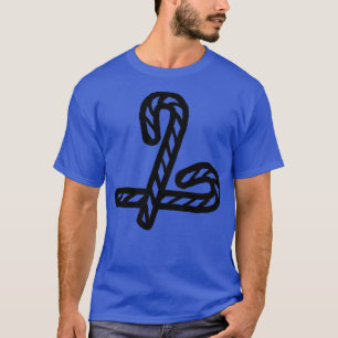 Twee snoepjes voor kerstlijnkunst t-shirt
