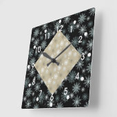 Twee Snowflakes met toned Vierkante Klok (Hoek)