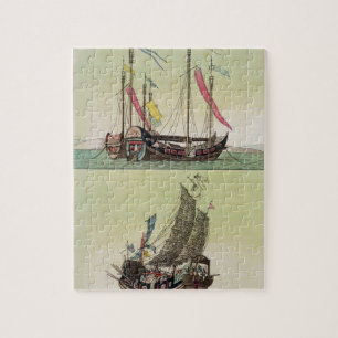 Twee soorten Chinees Junk, illustratie van 'Le C' Legpuzzel