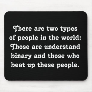 Twee soorten mensen Funny Binary (Pestkop vs. Nerd Muismat