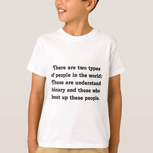 Twee soorten mensen Funny Binary (Pestkop vs. Nerd T-shirt (Voorkant)