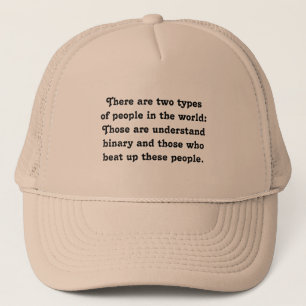 Twee soorten mensen Funny Binary (Pestkop vs. Nerd Trucker Pet