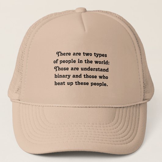 Twee soorten mensen Funny Binary (Pestkop vs. Nerd Trucker Pet (Voorkant)
