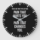 Twee soorten pijn - gym, succes, puistje grote klok (Voorkant)