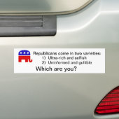 Twee soorten republikeinen bumpersticker (Op auto)