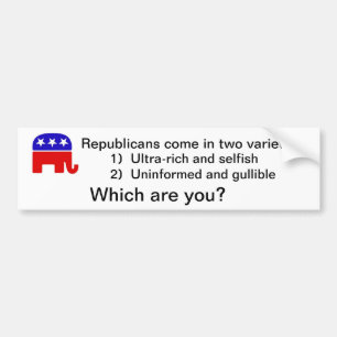 Twee soorten republikeinen bumpersticker