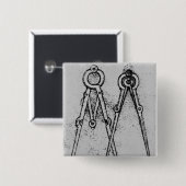 Twee soorten verstelbaar-openingskompas vierkante button 5,1 cm (Voorkant /achterkant)