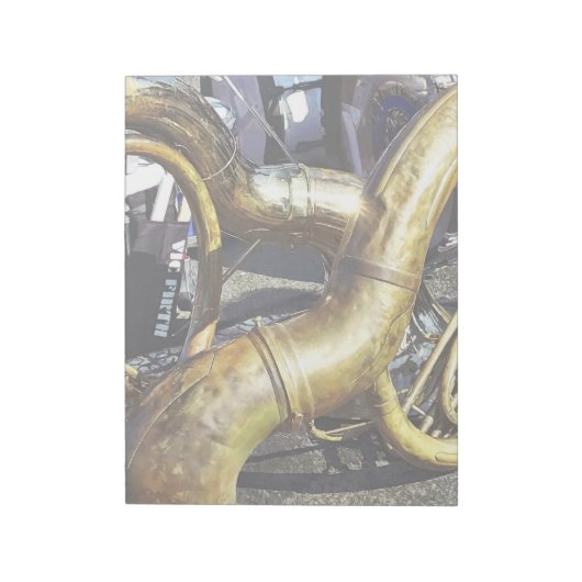 Twee sousafoons en drums notitieblok (Linkerzijde)