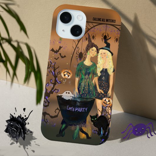 Twee spectaculaire Halloween heksen telefoonhoesje Case-Mate iPhone Case